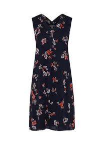 Street One, Damen Kleid, Navy / Altrosa / Hellrot
