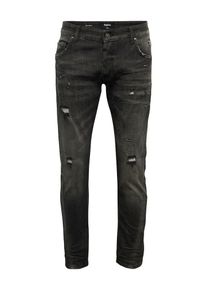tigha, Herren Skinny Jeans mit used Details 'Billy the kid', Grey Denim