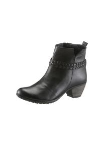 Hirschkogel, Damen Trachtenstiefelette mit Edelweiß-Stick, Schwarz