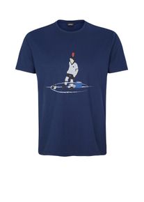 s.Oliver BLACK LABEL, Herren T-Shirt mit Fußball-Print, Dunkelblau