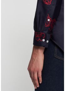 Seidensticker, Damen Bluse 'Schwarze Rose', Nachtblau / Rot
