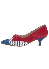 Heine, Damen Pumps, Royalblau / Rot / Wei&szlig;