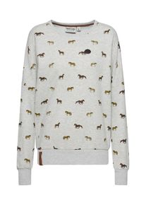 Naketano, Damen Sweatshirt 'Roulette - alles auf Schwan!', Braun / Hellbraun / Graumeliert