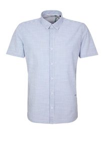 s.Oliver BLACK LABEL, Herren Kurzarmhemd, Blau / Weiß