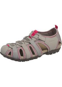 Geox, Damen DONNA SANDAL STREL Komfort-Sandalen, Grau / Rot