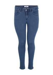 Only Carmakoma, Damen - Jeans 'carKARLA REG SK ANKLE ZIP JEANS', Blue Denim