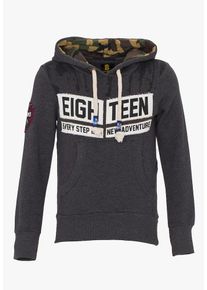 PLUS EIGHTEEN, Herren Kapuzenpullover, Anthrazit / Offwhite