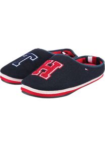 Tommy Hilfiger, Herren Slipper 'TH BADGE HOMESLIPPER', Nachtblau / Rot / Wei&szlig;