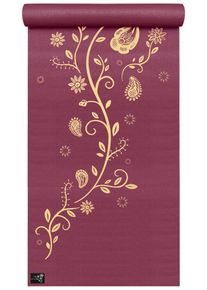 YOGISTAR.COM, Herren Yogamatte 'Indian Flower', Gold / Rotviolett