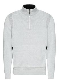 Tom Tailor, Herren Pullover 'sporty rib troyer', Creme