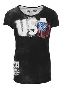 Trueprodigy, Herren T-Shirt 'Big USA', Schwarz / Weiß