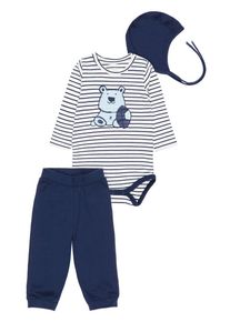 name it, Body + Hose Geschenk-Set, Blau / Dunkelblau / Weiß