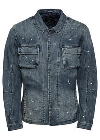 tigha, Herren Jeansjacke, Blue Denim / Wei&szlig;