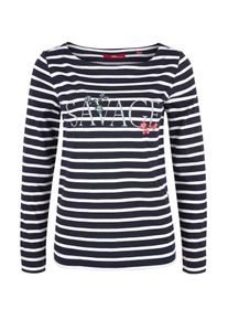 s.Oliver RED LABEL, Damen Ringelshirt, Navy / Wei&szlig;