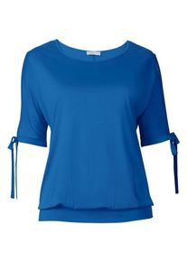 sheego Trend, Damen Trend Shirt mit Cut-Out, Blau