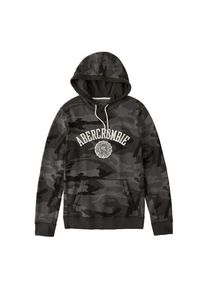 Abercrombie & Fitch Abercrombie & Fitch, Herren Sweatshirt 'CORE LOGO POPOVER BLACK CAMO 1C', Grau / Anthrazit / Schwarz / Wei&szlig;