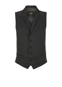 s.Oliver BLACK LABEL, Herren Weste, Schwarzmeliert