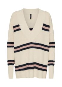 Y.A.S, Damen Pullover 'Cathy', Beige / Altrosa / Schwarz