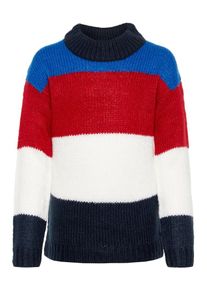 name it, M&auml;dchen Pullover, Blau / Navy / Feuerrot / Wei&szlig;