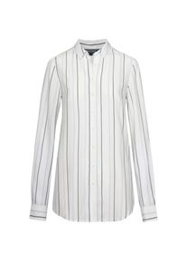 Tommy Hilfiger, Damen Bluse 'ARDEN COLLAR BLOUSE LS', Marine / Hellblau / Naturweiß