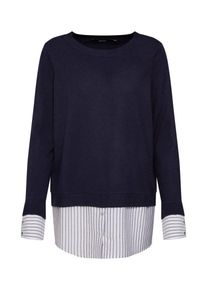 Véro Moda VERO MODA, Damen Pullover 'CREW KARIS', Nachtblau / Weiß