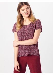 Only, Damen Bluse 'onlLILL FIRST S/S TOP WVN', Nachtblau / Rot