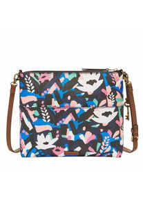 Fossil, Damen Umhängetasche 'FIONA CROSSBODY', Blau / Braun / Schwarz / Weiß