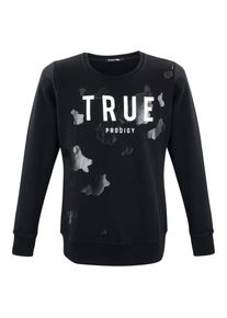 Trueprodigy, Herren Sweatshirt 'Flash', Schwarz / Wei&szlig;