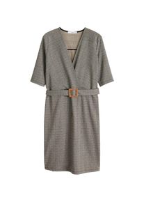 Mango, Damen Kleid 'Knot', Hellbraun / Graumeliert