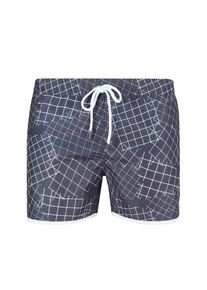 Skiny, Herren Bade-Shorts, Dunkelgrau / Wei&szlig;