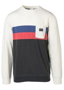Rip Curl, Herren Authentic Crew Sweatshirt, Beige / Dunkelblau / Rot