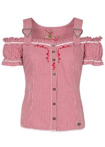 Spieth & Wensky SPIETH & WENSKY, Damen Carbluse 'Galanta', Rot / Wei&szlig;