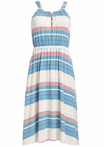 Khujo, Damen Kleid 'Arbnora', Beige / Blau / Türkis / Rot / Weiß