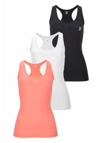 H.I.S. H.I.S, Damen Tanktop (Packung, 3 Stück), Koralle / Schwarz / Weiß