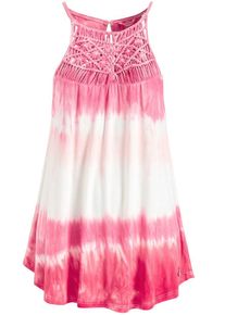 Khujo, Damen Top 'Mathilde', Pink / Wei&szlig;