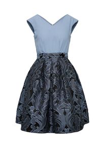 Closet London, Damen Cocktailkleid, Hellblau / Schwarz