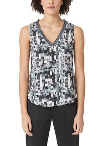 Q/S Designed By, Damen Blusentop, Hellblau / Graumeliert / Schwarz / Wei&szlig;