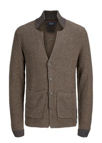 Jack & Jones JACK & JONES, Herren Cardigan, Brokat / Braunmeliert