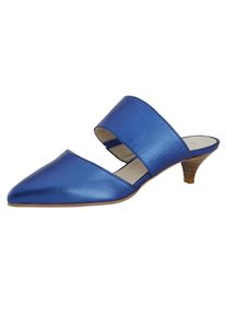 Heine, Damen Slipper 'Sabot', Camel / Blau