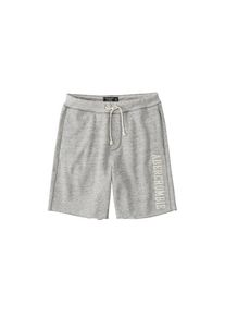 Abercrombie & Fitch Abercrombie & Fitch, Herren Shorts 'CORE LOGO SHORT T5 3CC', Grau / Wei&szlig;