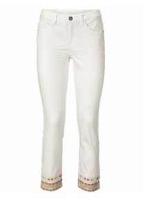 Heine, Damen 7/8-Jeans mit Stickerei, Naturweiß