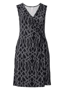 sheego Style, Damen Jerseykleid, Schwarz / Weiß