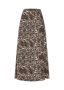 Selected Femme, Damen Rock 'SLFALBERTE MW LONG SKIRT', Creme / Braun / Schwarz