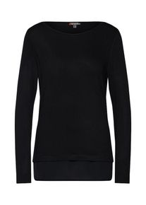 Street One, Damen Shirt 'uni shirt w.chiffon', Schwarz