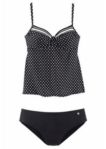Lascana, Damen B&uuml;gel-Tankini-Top, Schwarz / Wei&szlig;