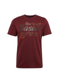 Tom Tailor, Herren T-Shirt, Neonorange / Rubinrot / Schwarz