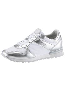 Pepe Jeans, Damen Sneaker 'Verona W Greek', Silber / Wei&szlig;