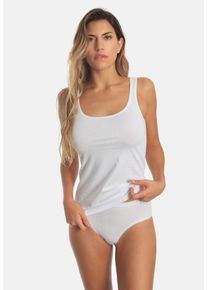 Sassa Mode Sassa, Damen Slip Midi 'CASUAL COMFORT', Wei&szlig;