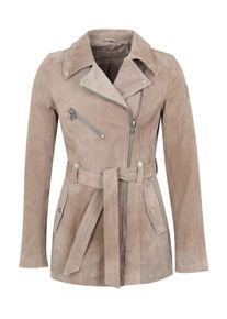 Freaky Nation, Damen Lederjacke mit Gürtel 'Modern Times', Nude