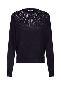 mint&berry Mint&berry, Damen Pullover 'Crew neck jumper with studs', Schwarz